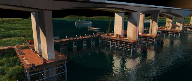 Build the bridge 3D Model .c4d .max .obj .3ds .fbx .stl .blend 