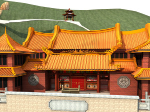 Ancient temple Model 3D