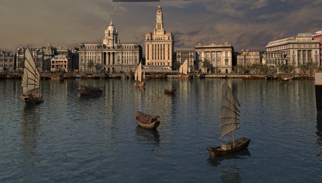 Shanghai Bund Modèle 3D .c4d .max .obj .3ds .fbx .stl .blend 