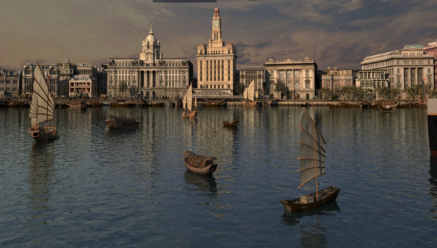 Shanghai Bund 3D Model .c4d .max .obj .3ds .fbx .stl .blend 