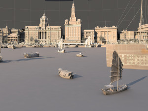 Shanghai Bund Modèle 3D