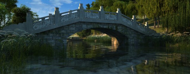 Stone bridge 3D Model .c4d .max .obj .3ds .fbx .stl .blend 
