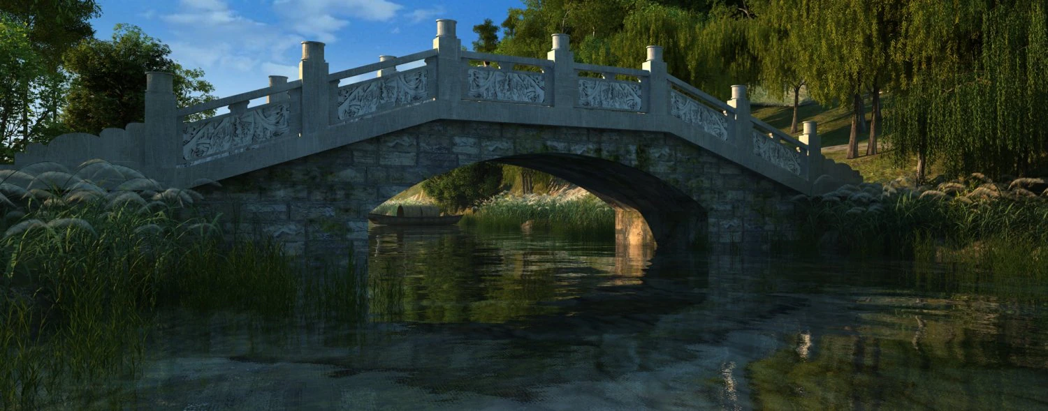 Stone bridge 3D Model .c4d .max .obj .3ds .fbx .stl .blend 