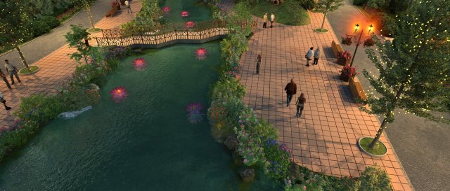 Town night 3D Model .c4d .max .obj .3ds .fbx .stl .blend 