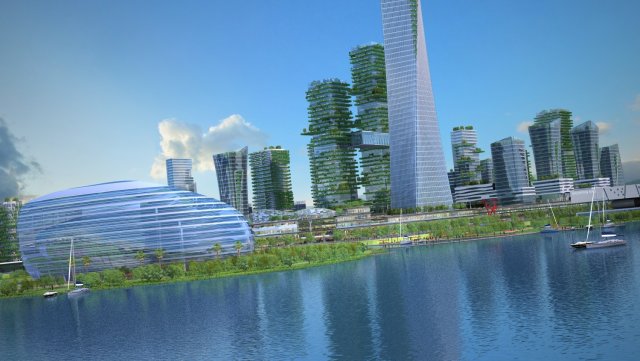 Green city 3D Model .c4d .max .obj .3ds .fbx .stl .blend 