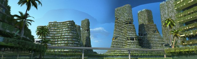 Green city 3D Модель .c4d .max .obj .3ds .fbx .stl .blend 