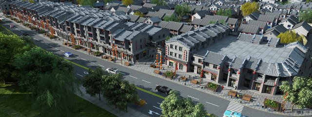 Commercial street 3D Model .c4d .max .obj .3ds .fbx .stl .blend 