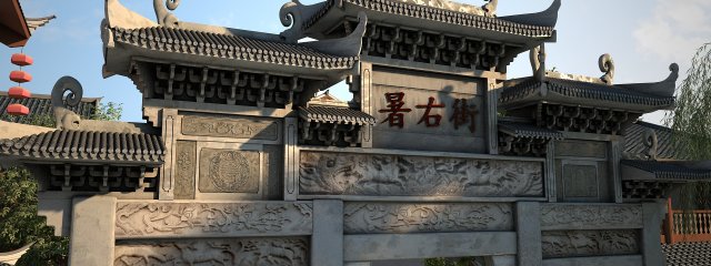 Commercial street 3D Model .c4d .max .obj .3ds .fbx .stl .blend 