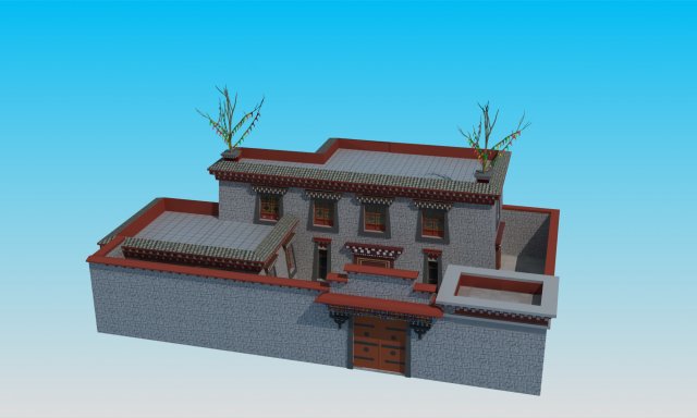 Tibetan house Modelo 3D .c4d .max .obj .3ds .fbx .stl .blend 