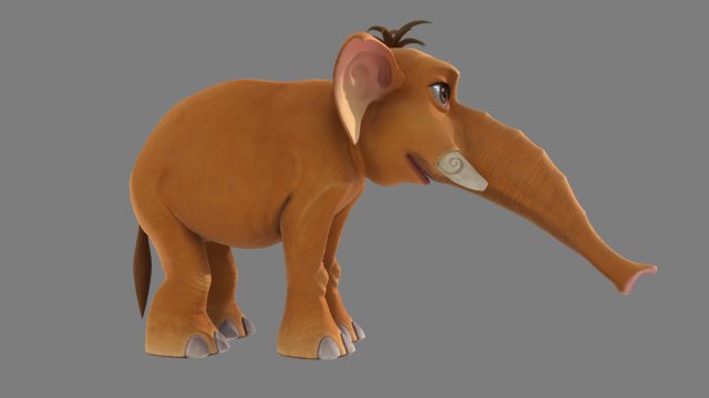 Cartoon baby elephant Modelo 3D .c4d .max .obj .3ds .fbx .stl .blend 