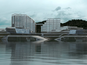 Floating building 3D Model