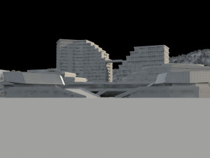Floating building Model 3D