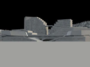 Floating building 3D Model