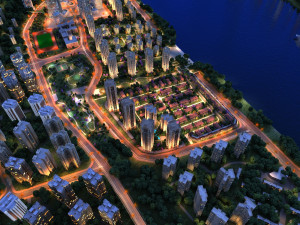 City night view Modello 3D