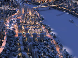 City night view 3D Model