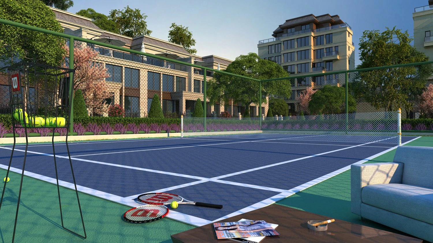 Tennis court 3D Model .c4d .max .obj .3ds .fbx .stl .blend 