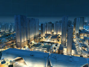 City night view 3D Model