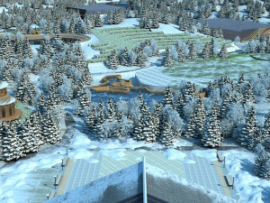 Ranch snow scene 3D Model