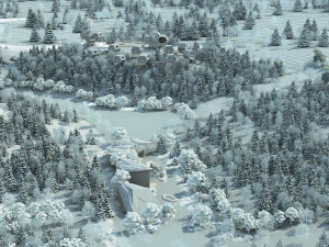 Ranch snow scene 3D Model