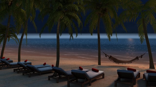 Beach 3D-Modell .c4d .max .obj .3ds .fbx .stl .blend 