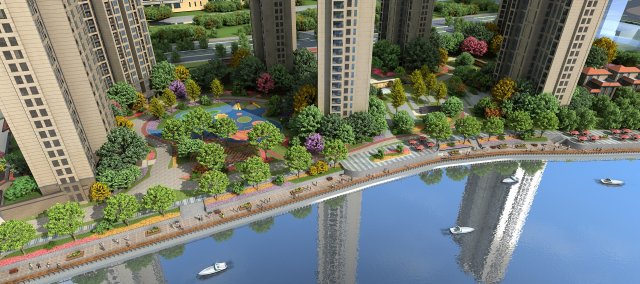 Condominium 3D Model .c4d .max .obj .3ds .fbx .stl .blend 