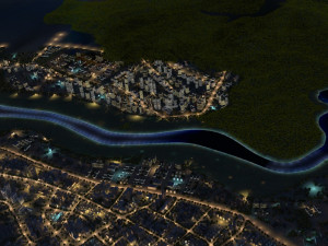 Night view by the lake 3D Model