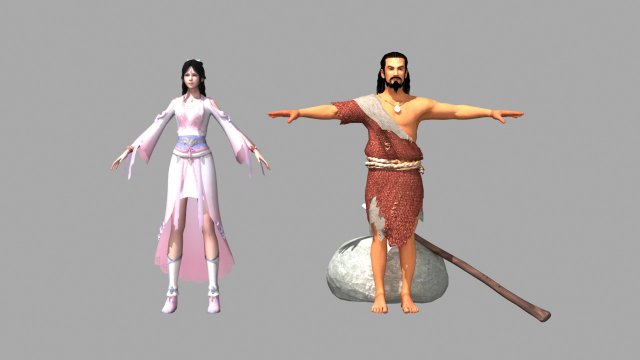 Ancient men and women Modèle 3D .c4d .max .obj .3ds .fbx .stl .blend