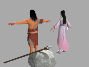 Ancient men and women Modèle 3D