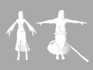 Ancient men and women 3D Model