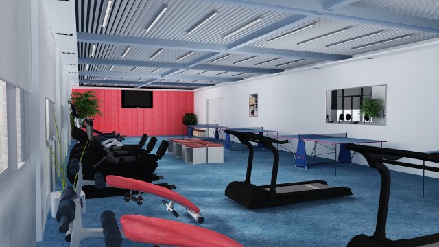 Gym 3D Модель .c4d .max .obj .3ds .fbx .stl .blend 