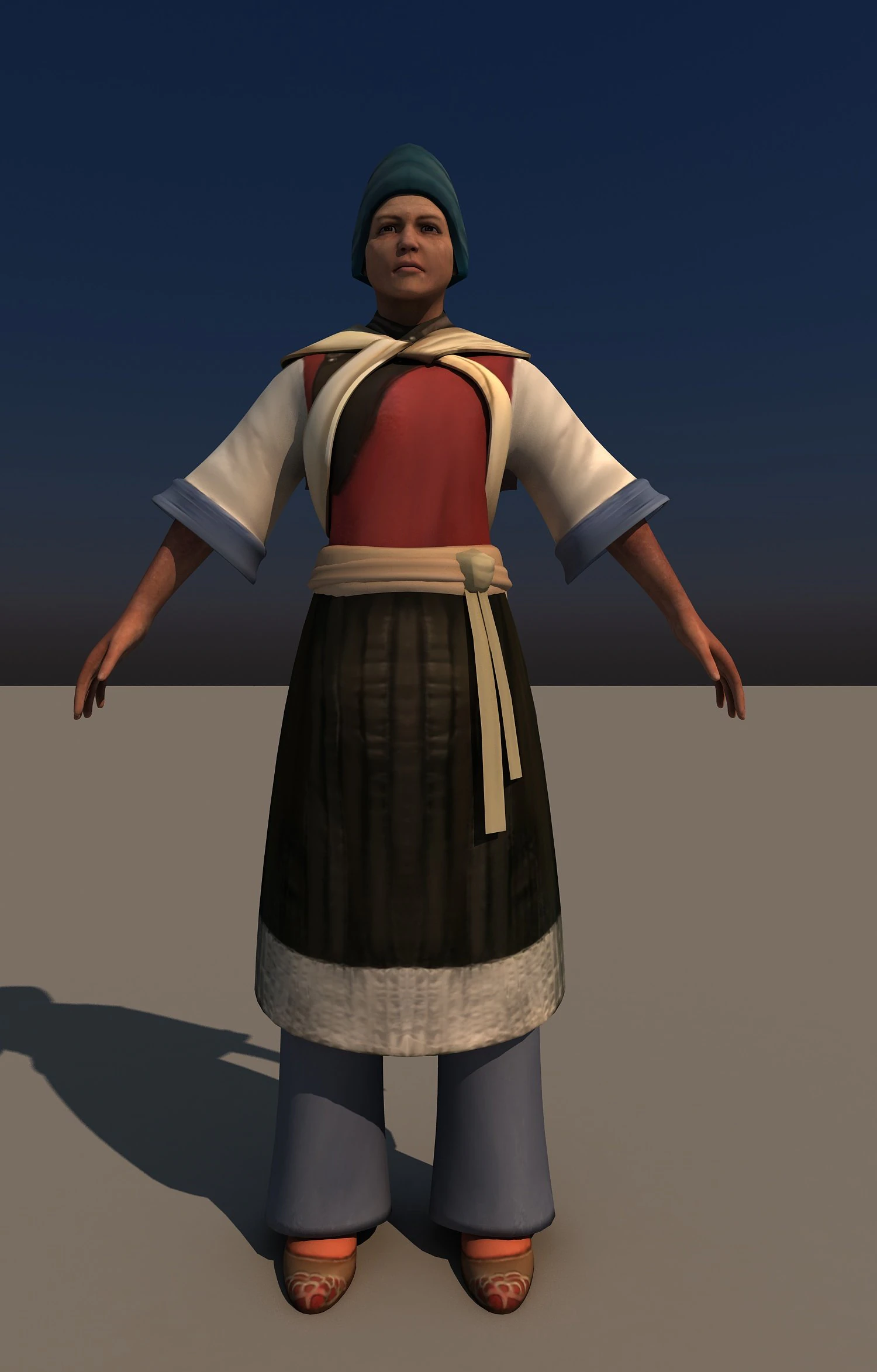 Naxi woman 3D Model .c4d .max .obj .3ds .fbx .stl .blend