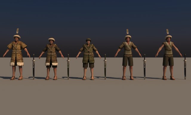 Naxi Warrior 3D Model .c4d .max .obj .3ds .fbx .stl .blend