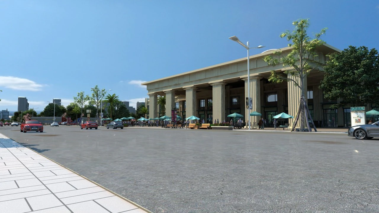 Train station 3D Model .c4d .max .obj .3ds .fbx .stl .blend
