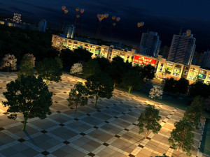 Xinjiang Hotan Night Scene 3D Model