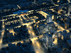 Xinjiang Hotan Night Scene 3D Model
