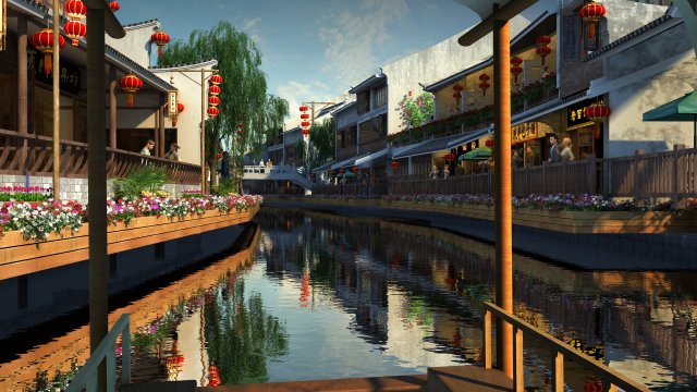 Small town 3D 모델 .c4d .max .obj .3ds .fbx .stl .blend 