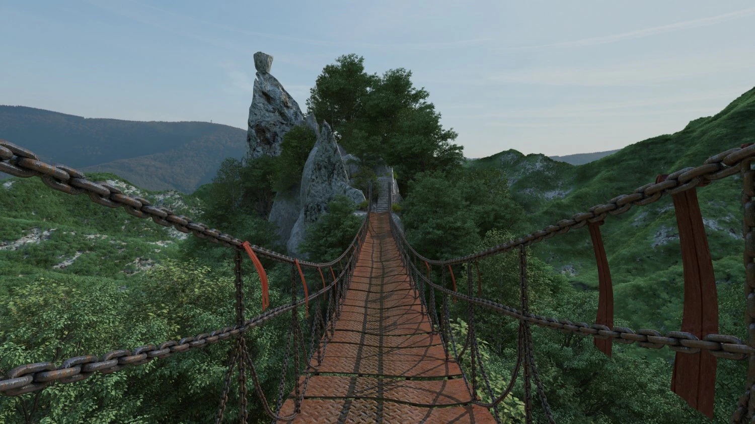 Chain bridge 3D Model .c4d .max .obj .3ds .fbx .stl .blend