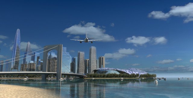Beach 3D Model .c4d .max .obj .3ds .fbx .stl .blend 