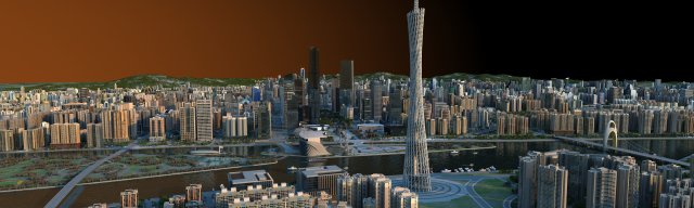 GuangZhou Modèle 3D .c4d .max .obj .3ds .fbx .stl .blend 