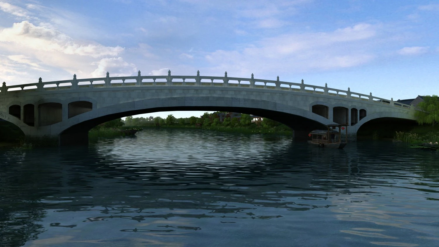 Stone bridge 3D Model .c4d .max .obj .3ds .fbx .stl .blend