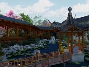 Ancient building pavilion 3D Model