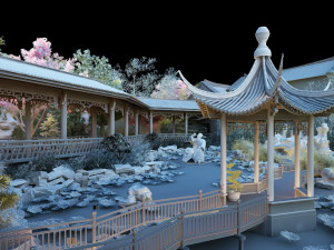 Ancient building pavilion 3D 모델