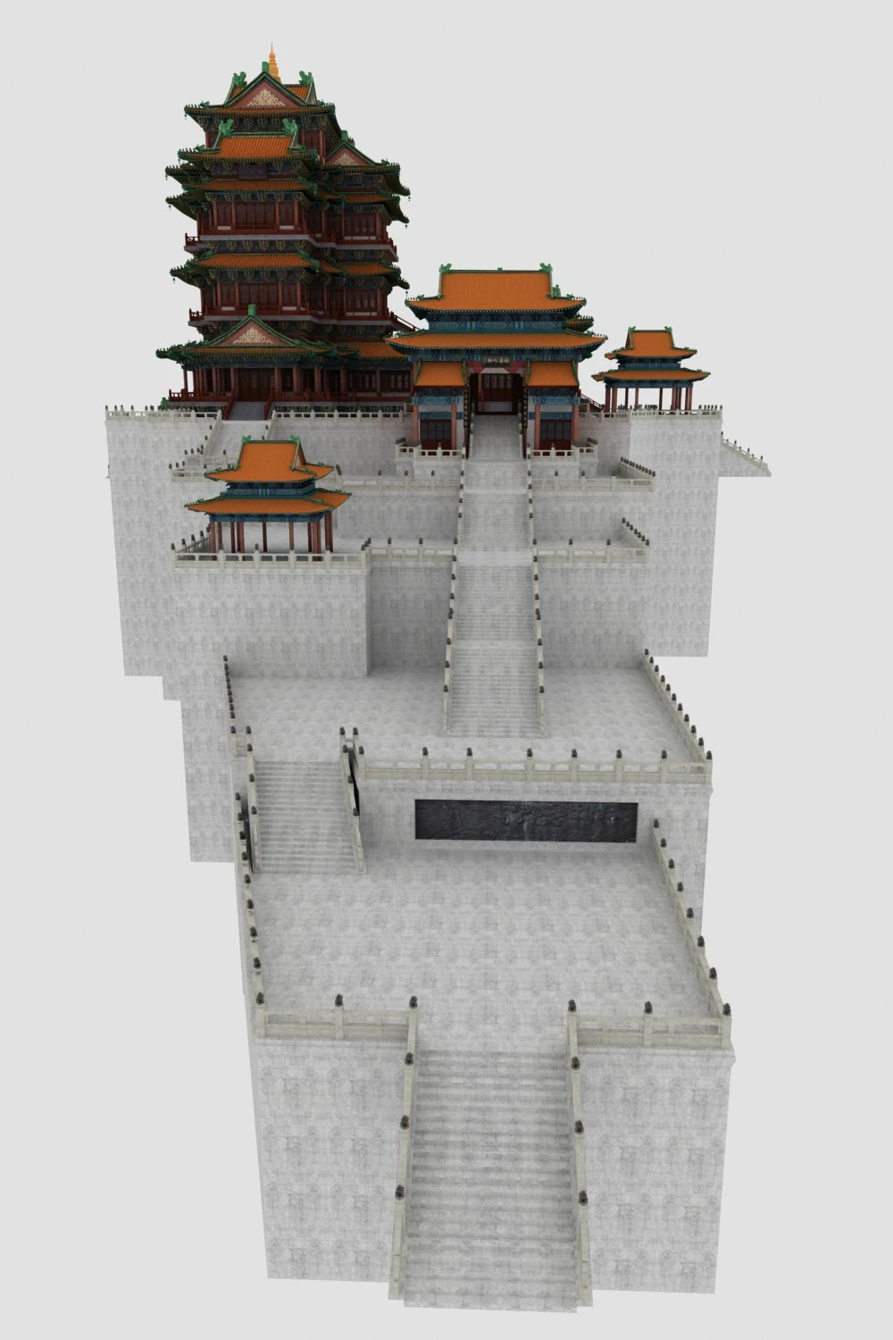 Ancient restaurant 3D Model .c4d .max .obj .3ds .fbx .stl .blend 