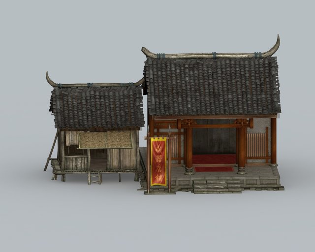 Ancient store 3D Model .c4d .max .obj .3ds .fbx .stl .blend 