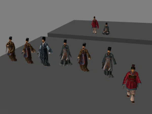 Ancient officials 3D Model