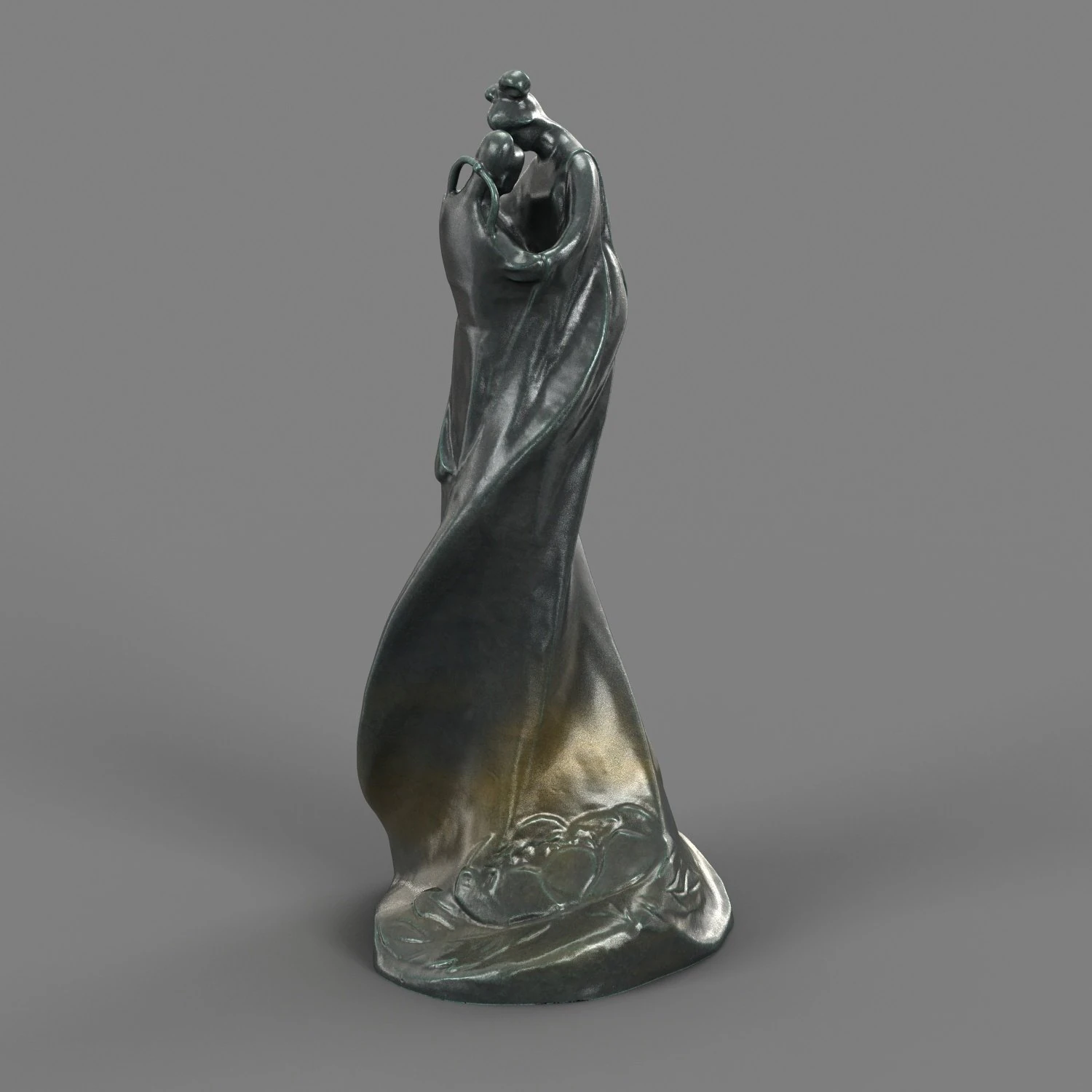 Bronze couple 3D Model .c4d .max .obj .3ds .fbx .stl .blend 