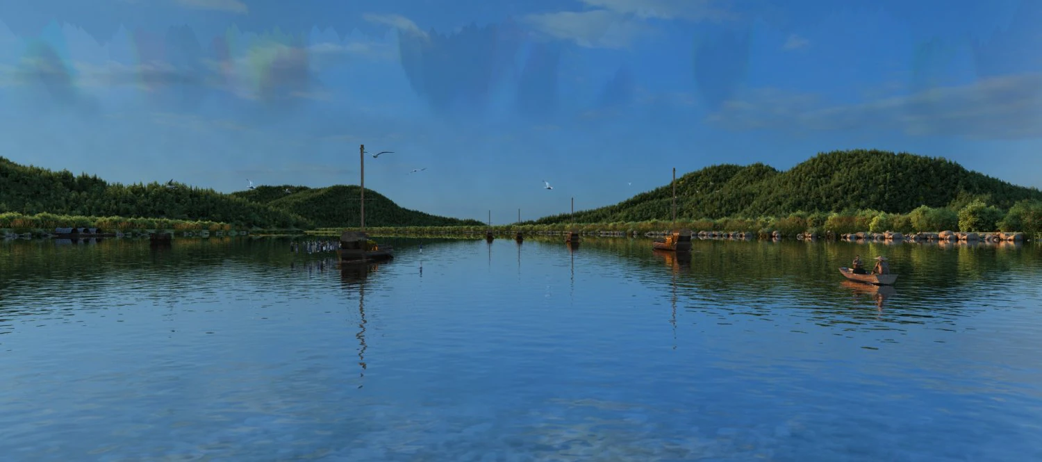 Ancient town ferry 3D Model .c4d .max .obj .3ds .fbx .stl .blend 
