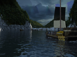 Ancient town ferry Modèle 3D