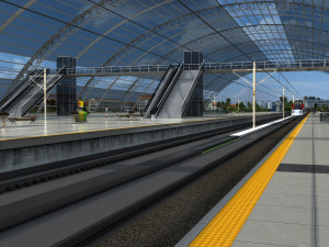 High-speed railway station 3D-Modell