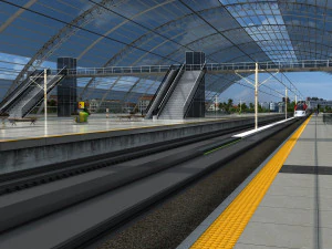 High-speed railway station 3D Model